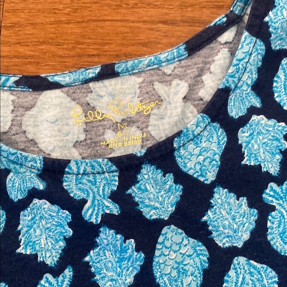Blue Patterned Kids Dress - Picture 2 of 2